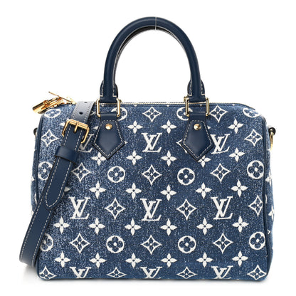 Louis Vuitton Monogram Jacquard Denim Speedy Bandouliere 25 Bleu 1 of 9