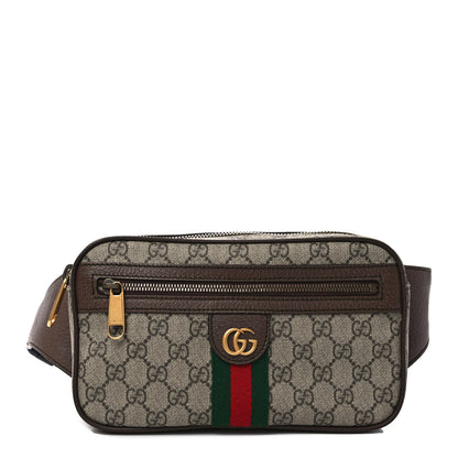 Gucci Soft GG Supreme Monogram Medium Ophidia Belt Bag Dark Brown 1 of 9