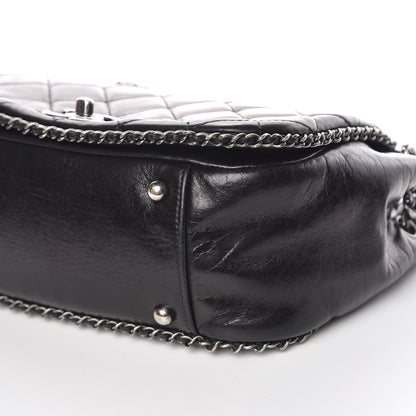 Chanel Calfskin Quilted Small CC Enchained Accordion Flap Black 11 of 14