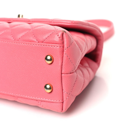 Chanel Caviar Lizard Embossed Quilted Mini Coco Handle Flap Pink 10 of 10