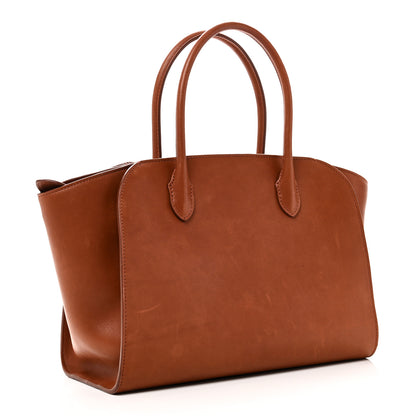 The Row Polished Saddle Calfskin Marlo 12 Tote Bag Acero 3 of 10