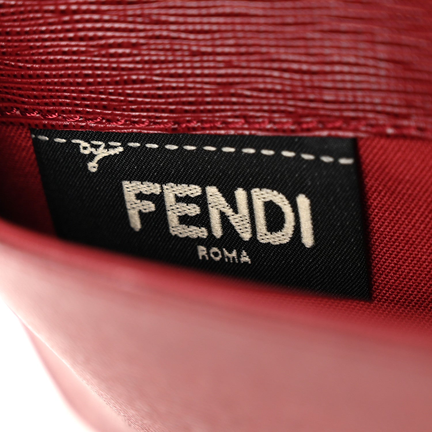 Fendi Vitello Elite Crystal Fendi Loves Monster Eyes Tube Wallet on Chain Rosso Scuro Multicolor 8 of 16