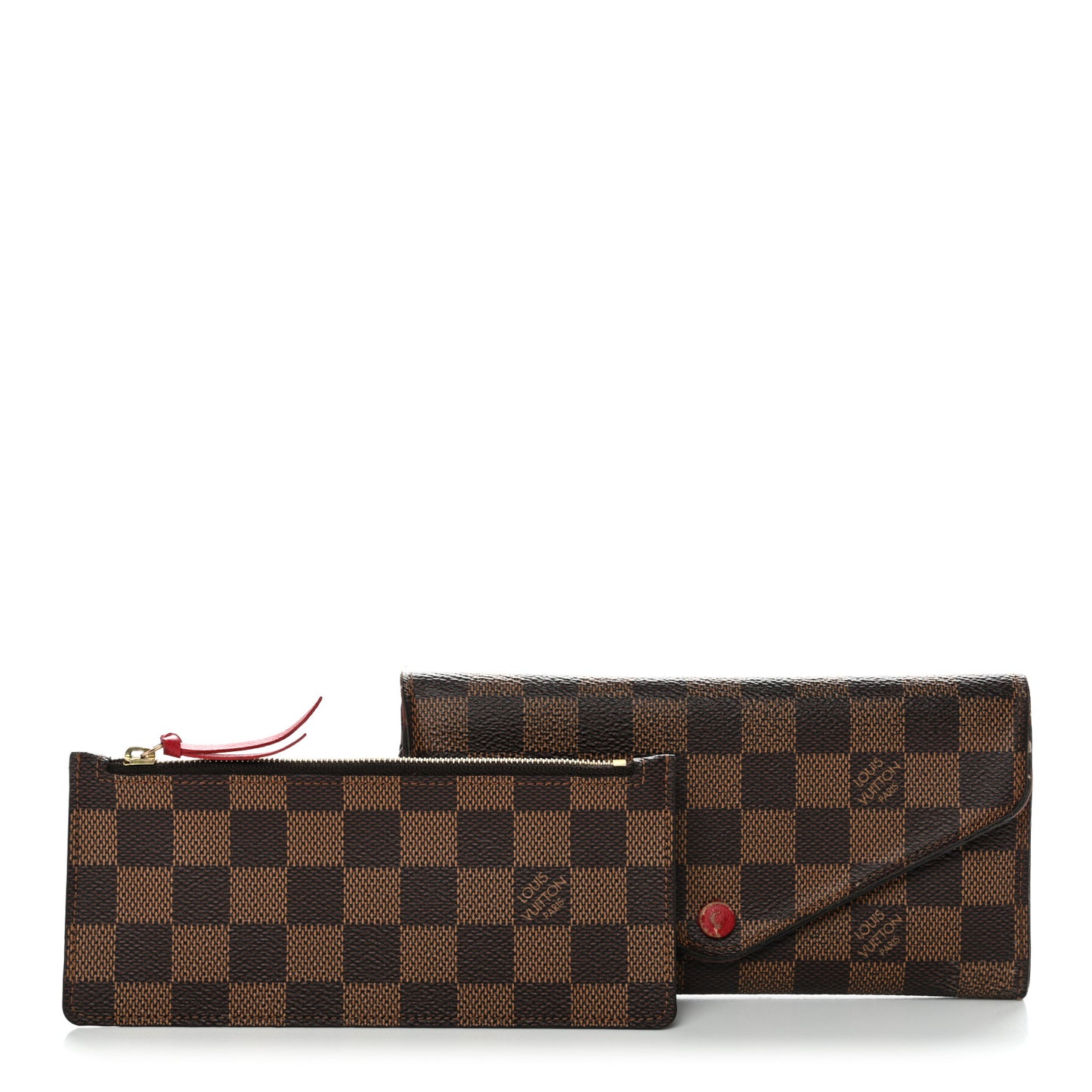 Damier Ebene Josephine Wallet Red