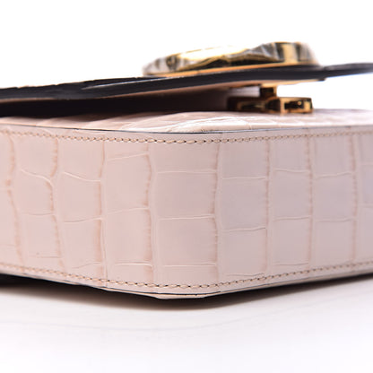 Chloe Calfskin Crocodile Embossed Mini C Double Carry Cement Pink 6 of 7
