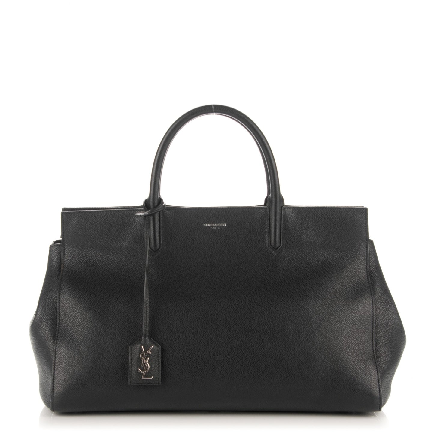 Grained Calfskin Medium Cabas Rive Gauche Black