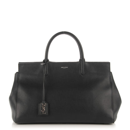 Saint Laurent Grained Calfskin Medium Cabas Rive Gauche Black 1 of 6