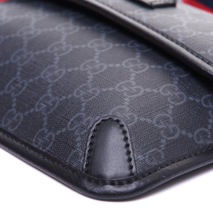 Gucci GG Supreme Monogram Web Slim Belt Bag Black Grey 7 of 11