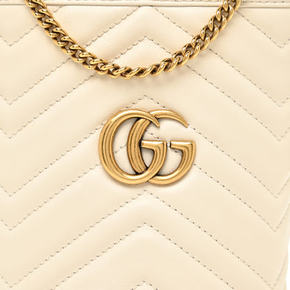 Gucci Calfskin Matelasse Mini GG Marmont 2.0 Bucket Bag White 7 of 10