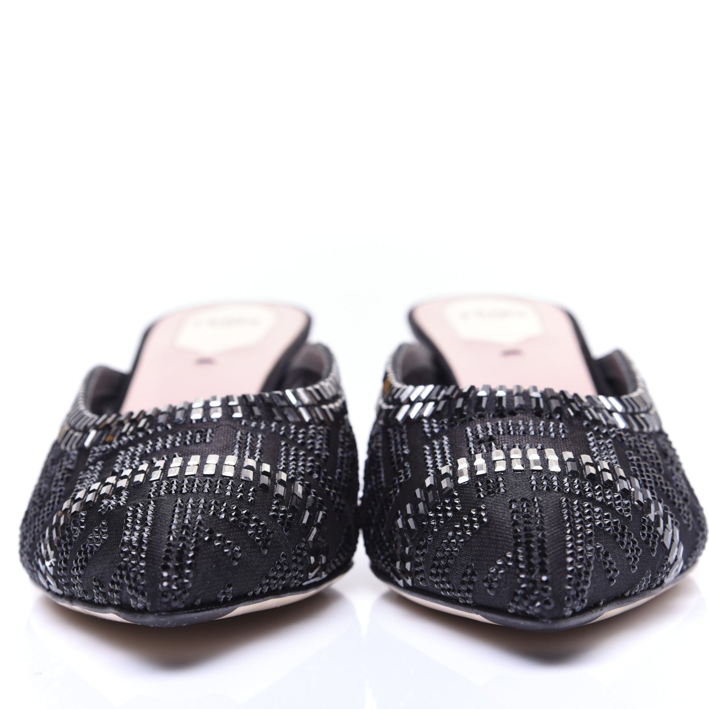 Technical Mesh Crystal FF Embellished Colibri 55mm Mules 40 Black