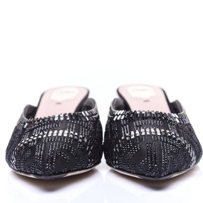 Fendi Technical Mesh Crystal FF Embellished Colibri 55mm Mules 40 Black 2 of 11