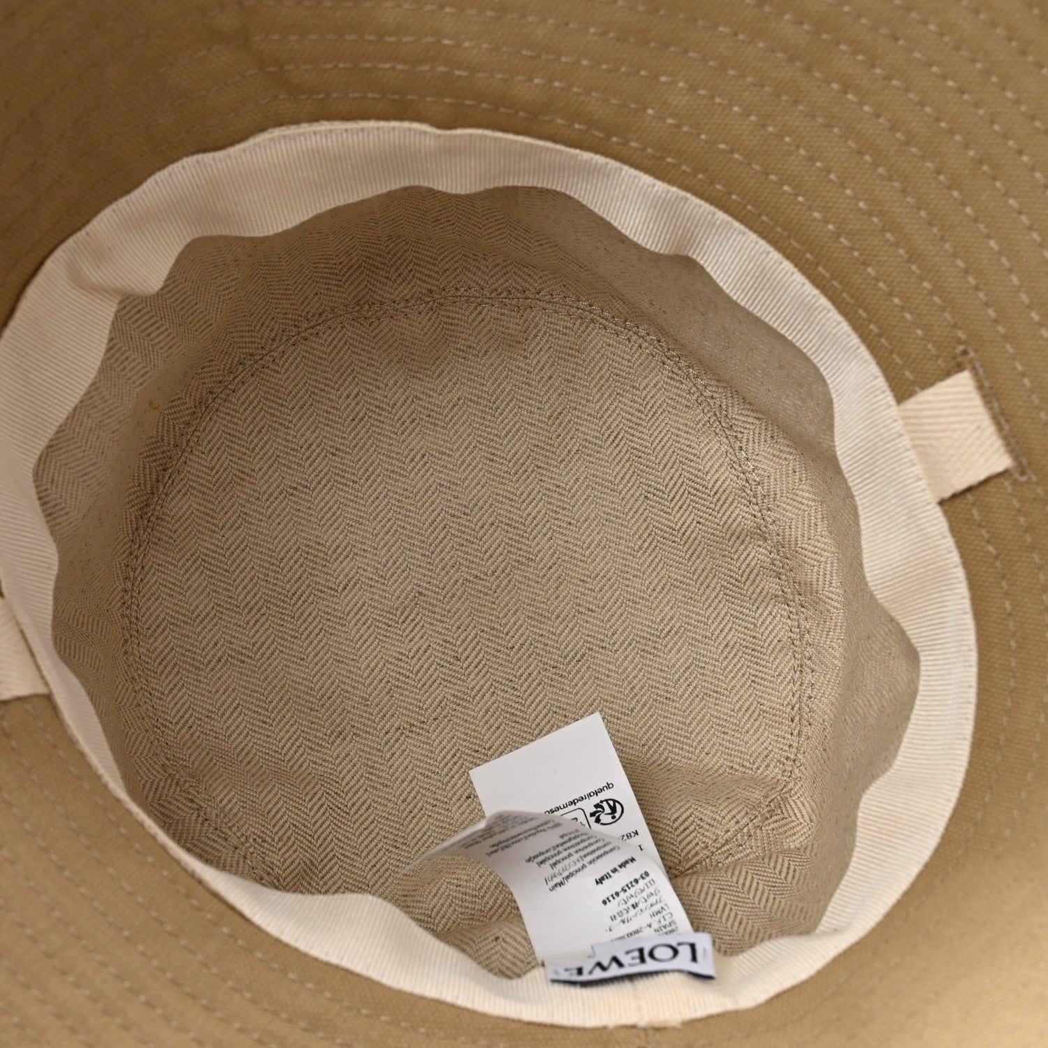 Loewe Canvas Fisherman Bucket Hat 57 Sand 1731755 – FASHIONPHILE