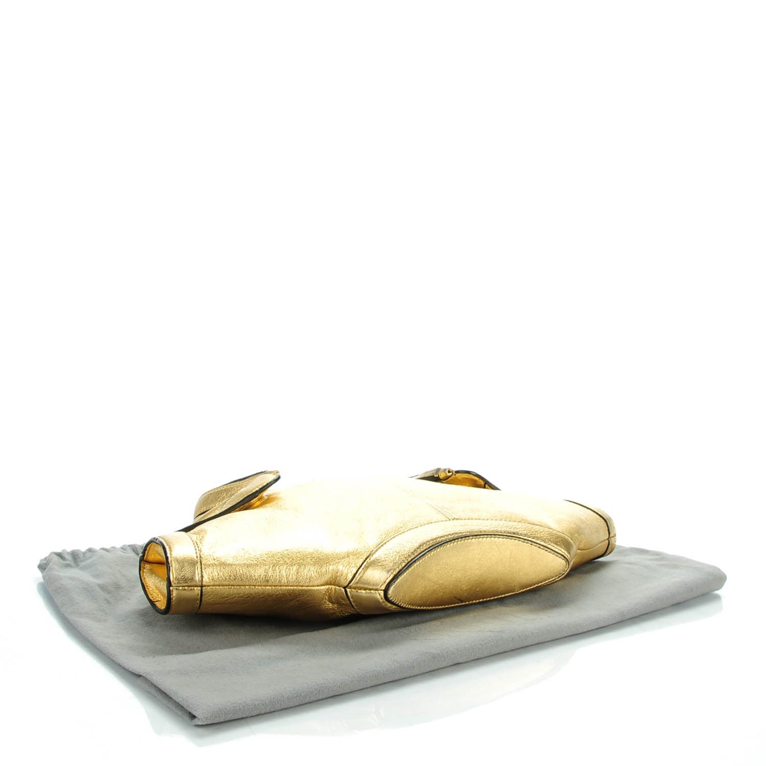 Alexander McQueen Metallic Lambskin De Manta Clutch Gold 4 of 7