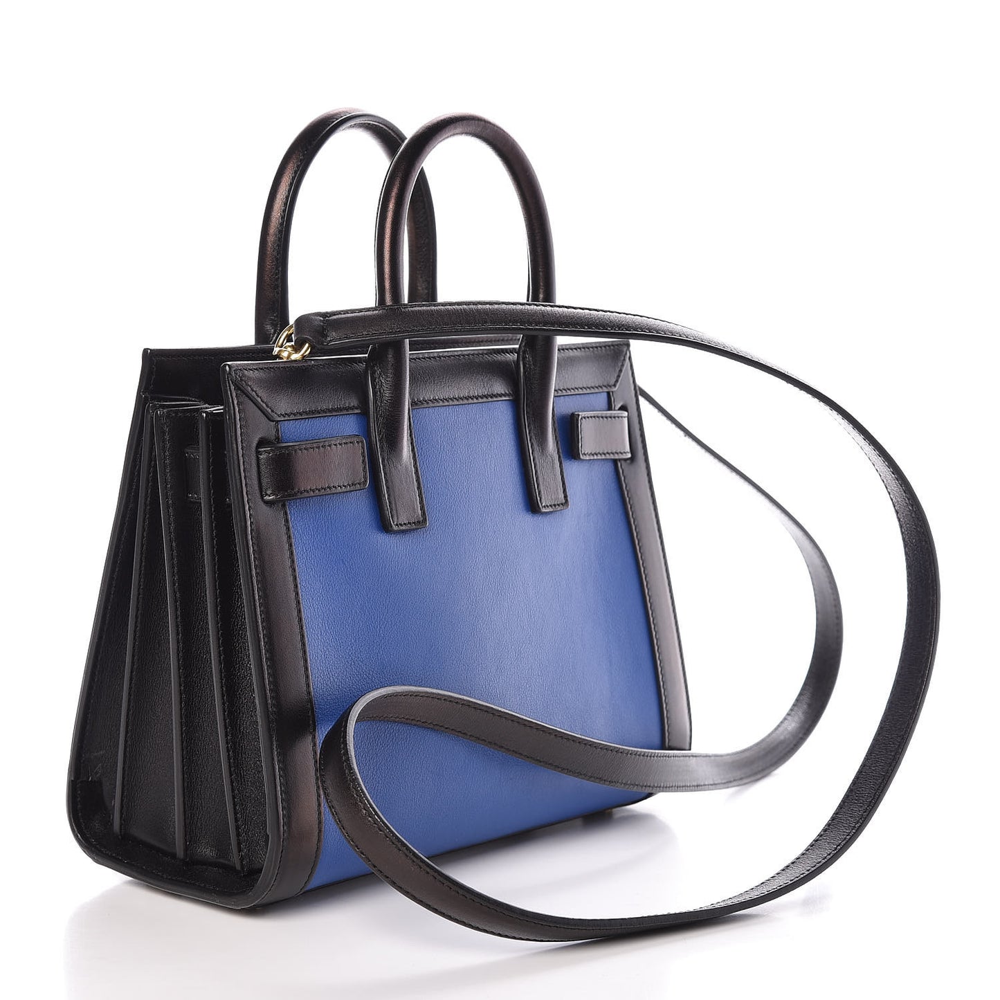 Calfskin Bi-Color Nano Sac De Jour Royal Blue Black
