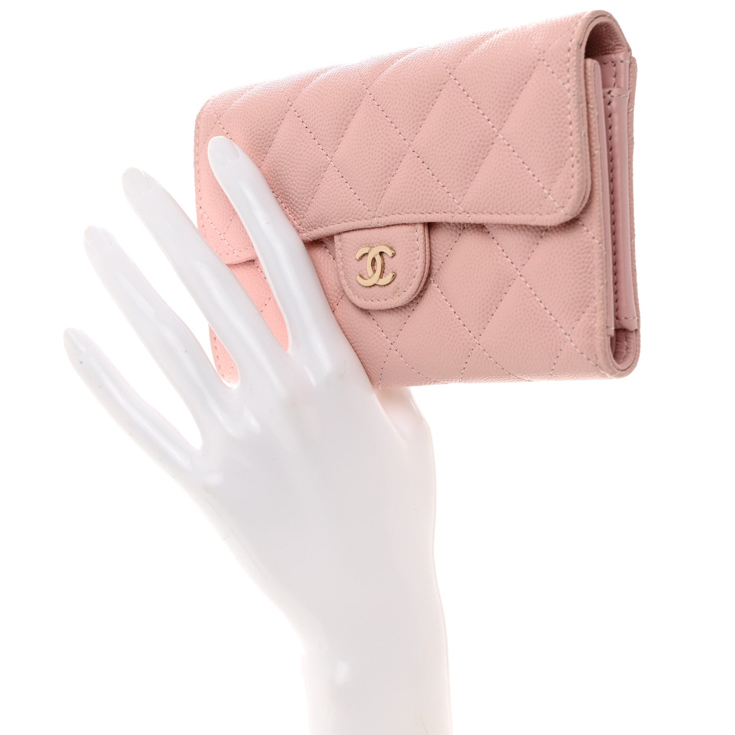 Chanel Caviar Quilted Medium Flap Wallet Light Pink 2 of 9