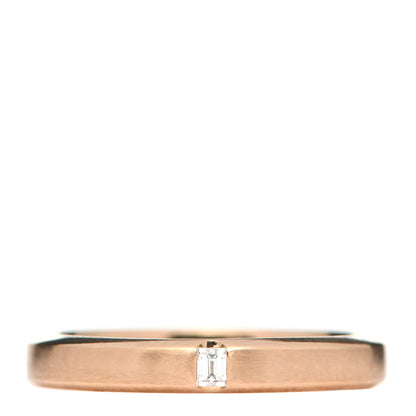 Tiffany 18K Rose Gold Diamond Essential Band Satin Baguette Ring 53 6.25 1 of 6