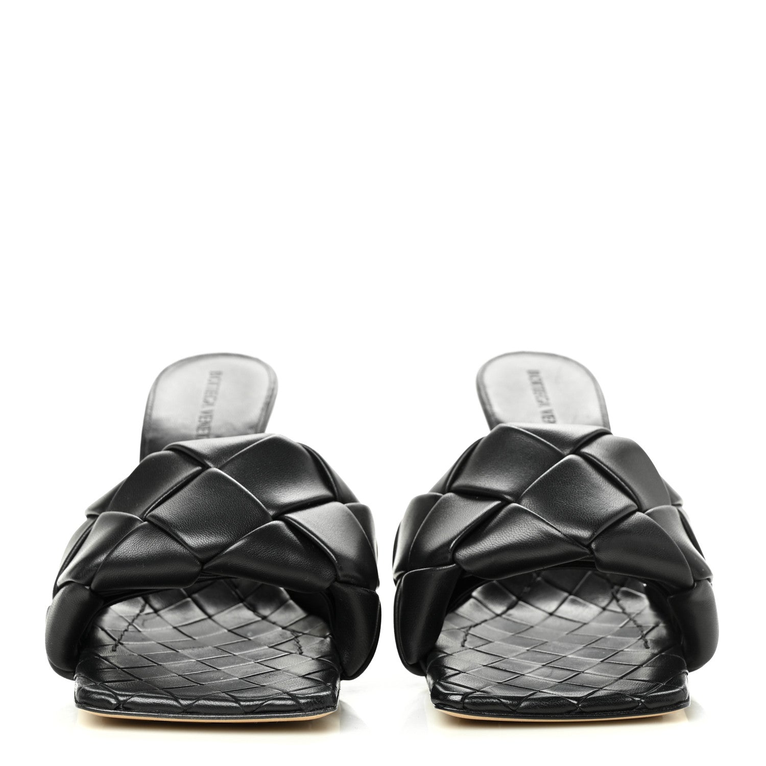 Bottega Veneta Nappa Maxi Intrecciato Lido Mule Sandals 38.5 Black 2 of 8