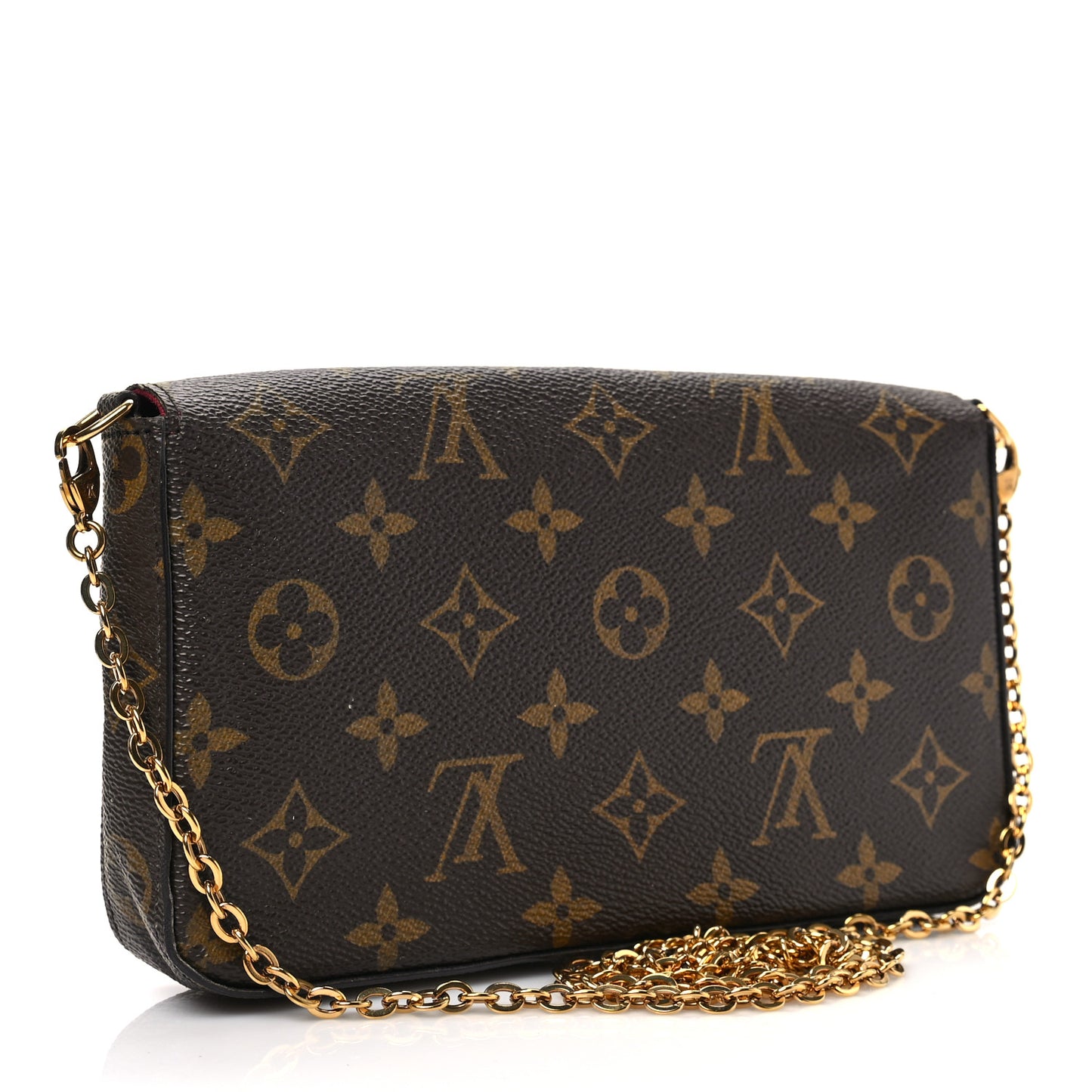 Monogram Pochette Felicie Chain Wallet Fuchsia