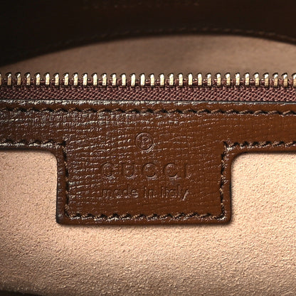 Gucci GG Supreme Monogram Azalea Calfskin Web Medium Jackie 1961 Tote Beige Ebony Brown Sugar 6 of 10
