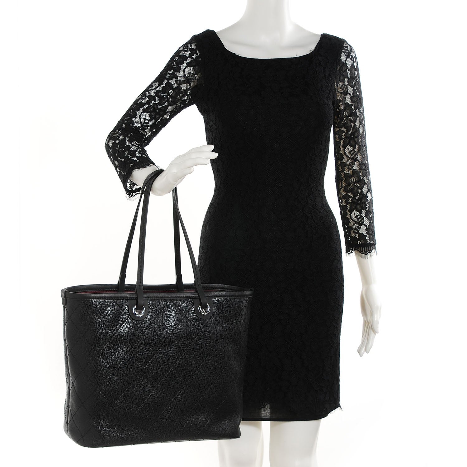 Chanel Grained Calfskin Shopping Fever Tote Black 2 of 7