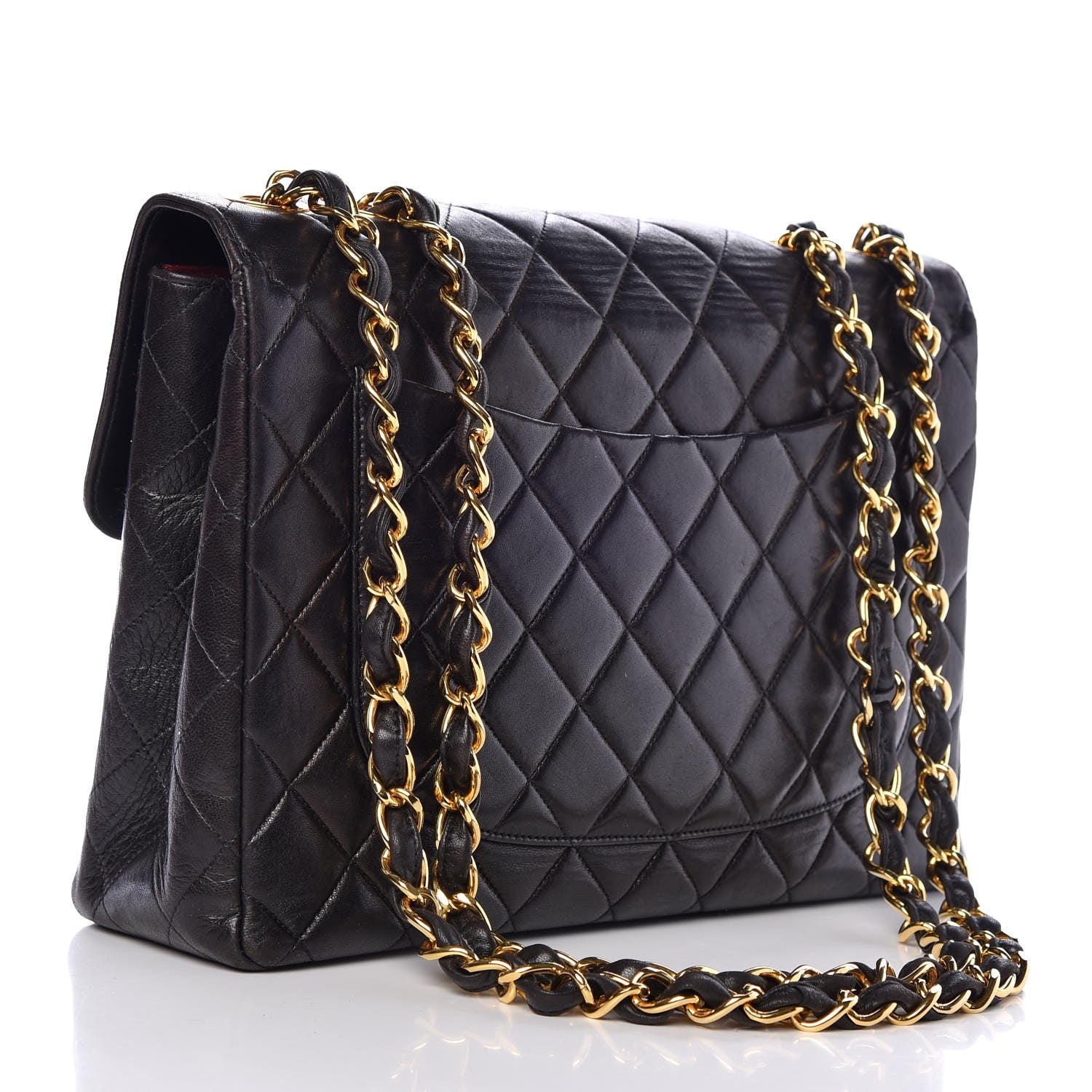 Chanel Lambskin Quilted Jumbo Single Flap Black 3 of 15