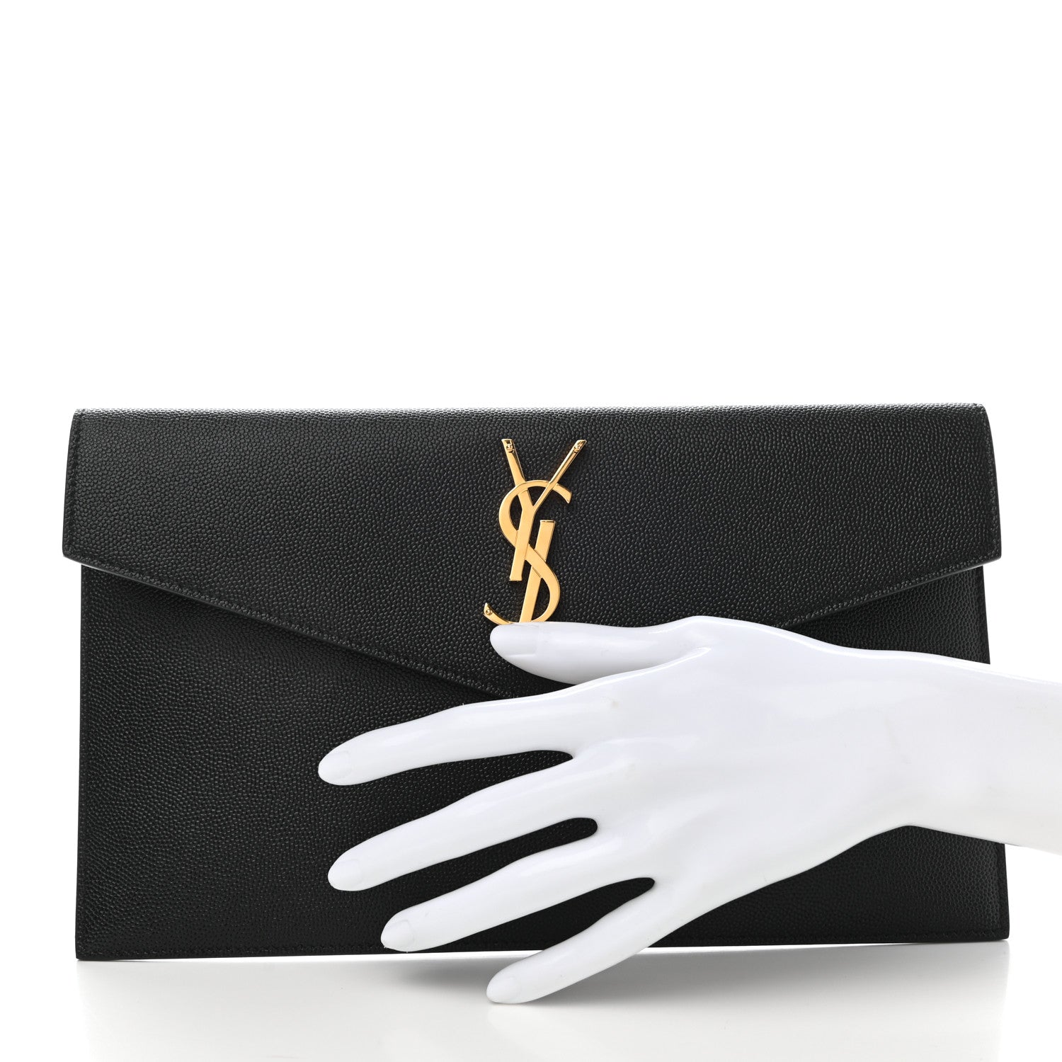 Saint Laurent Grain De Poudre Uptown Pouch Black 2 of 7