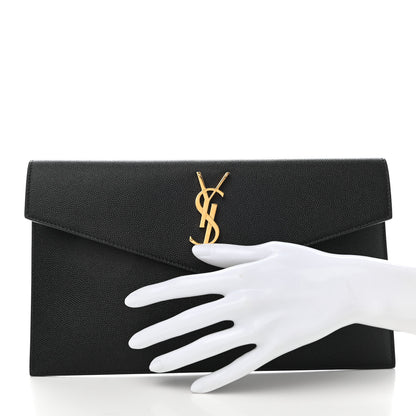 Saint Laurent Grain De Poudre Uptown Pouch Black 2 of 7