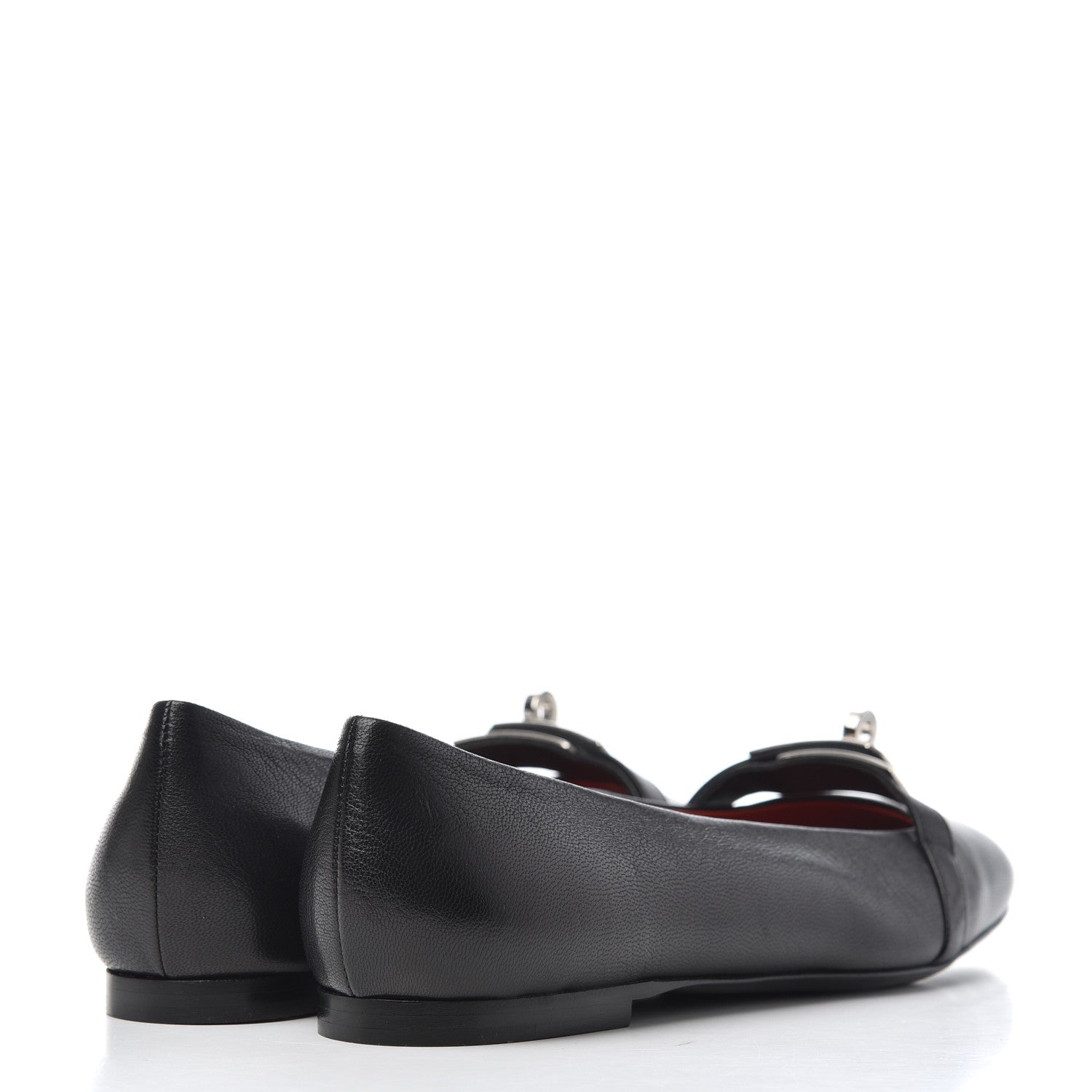 Hermes Goatskin Bilbao Ballerina Flats 36.5 Black 4 of 16