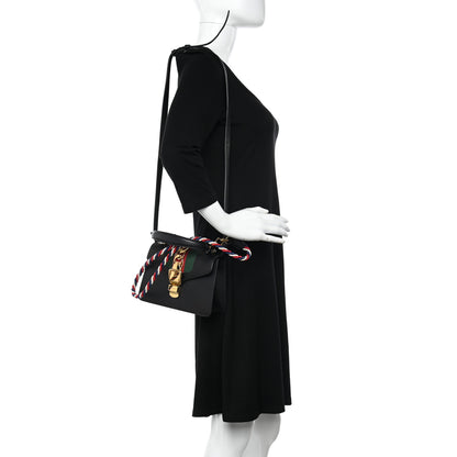 Gucci Calfskin Mini Sylvie Top Handle Bag Black 2 of 13