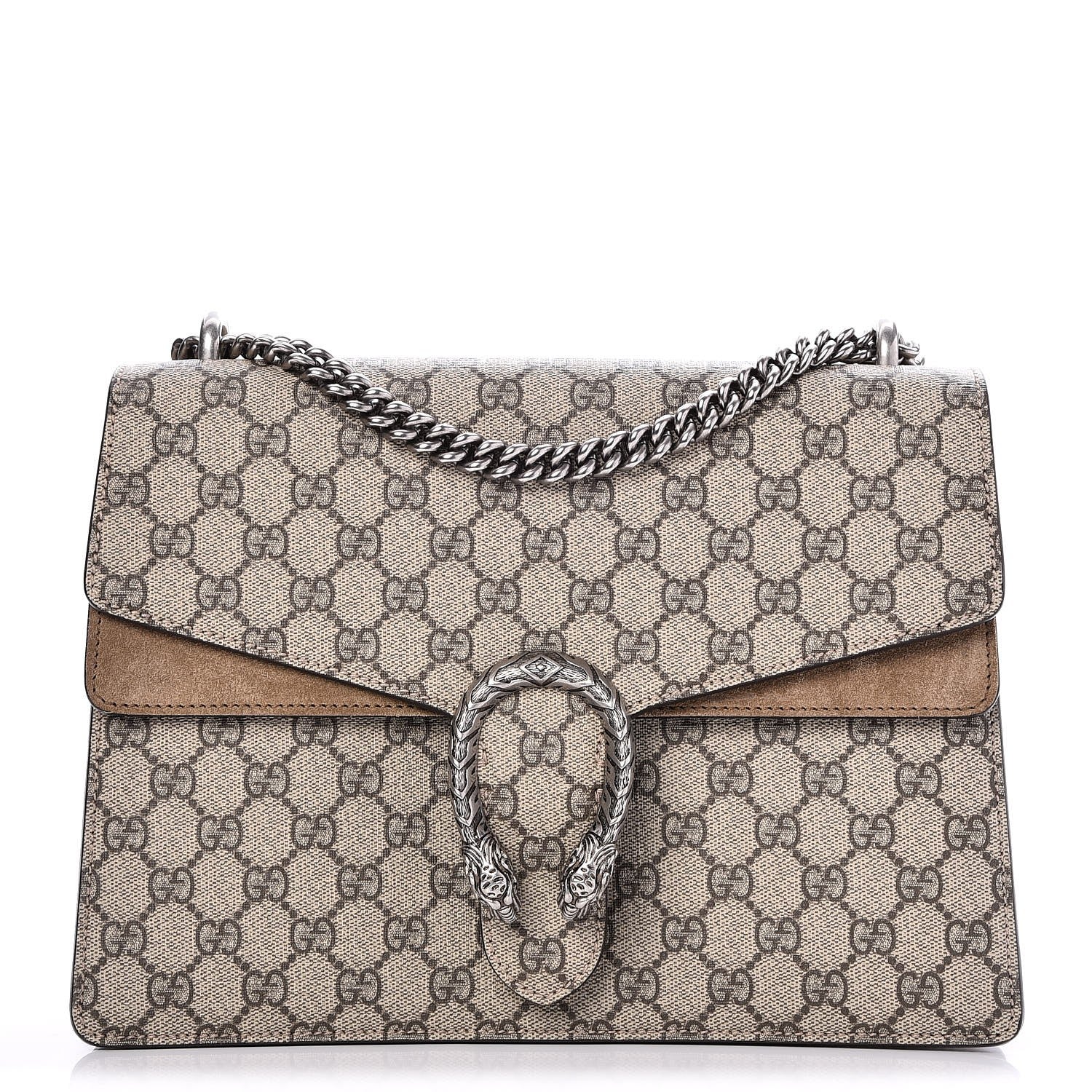 Gucci GG Supreme Monogram Medium Dionysus Shoulder Bag Taupe 1 of 9