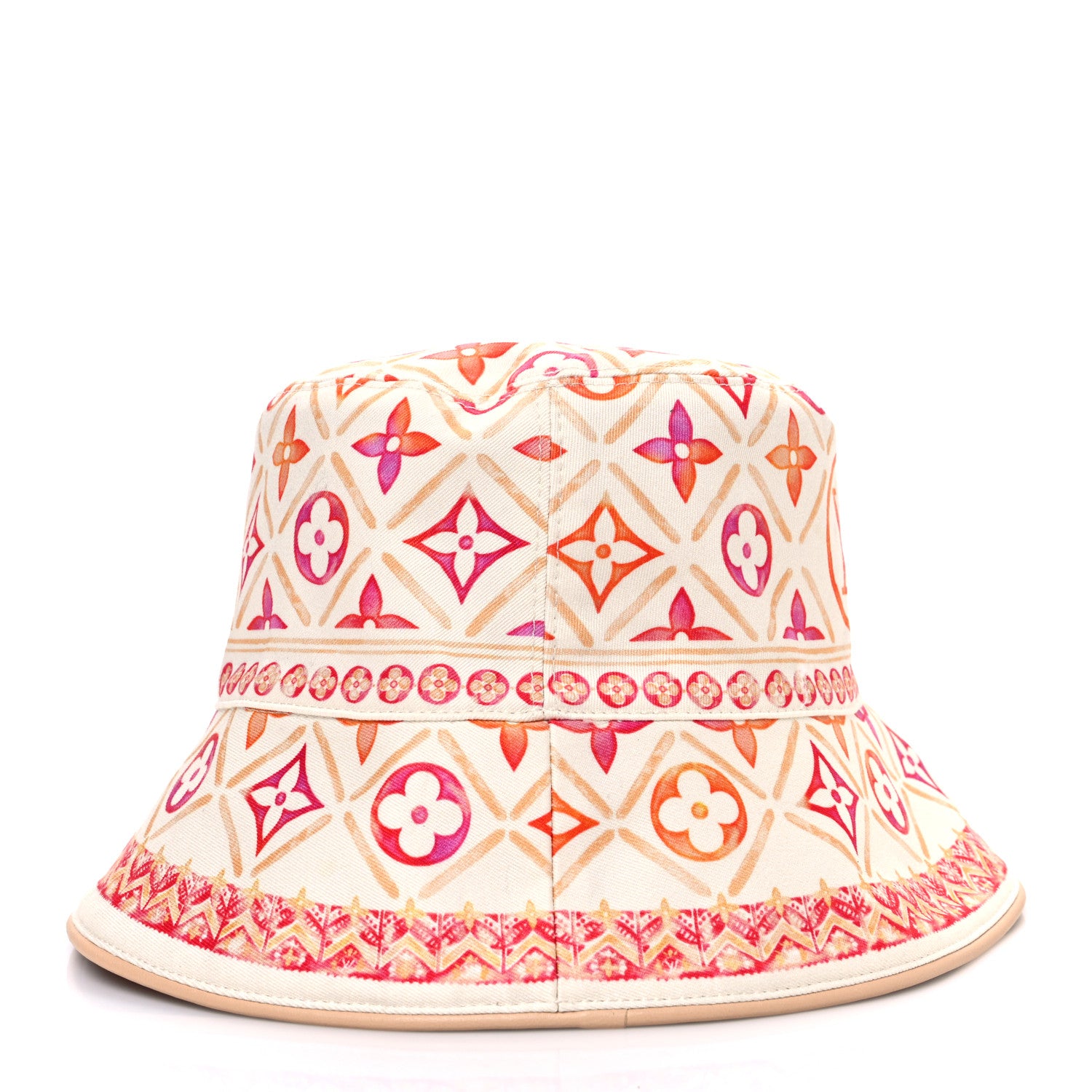 Louis Vuitton Cotton Monogram Flower Tile Reversible Bucket Hat M Beige 6 of 13
