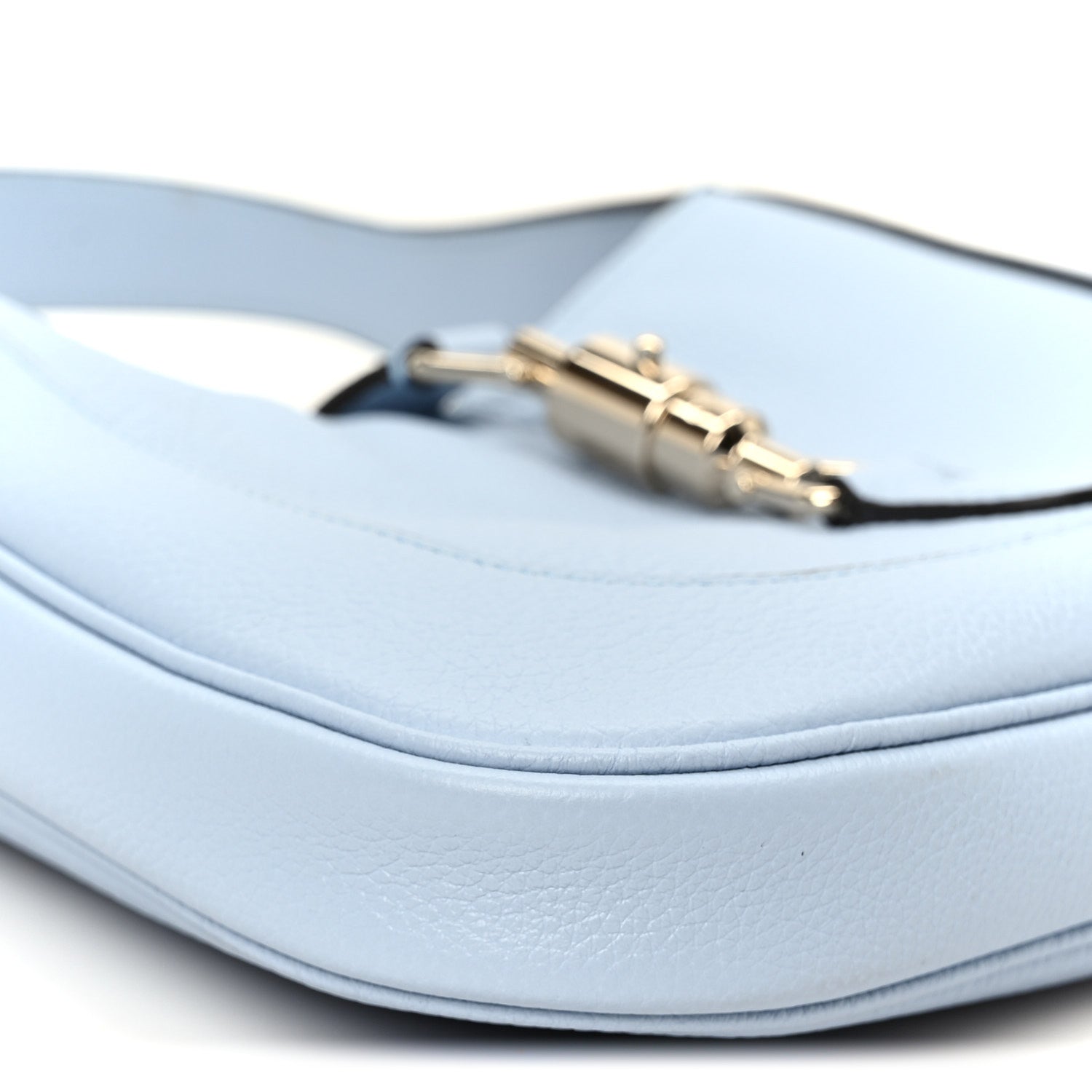 Gucci Grained Calfskin Web Medium Jackie 1961 Hobo Light Blue 10 of 12