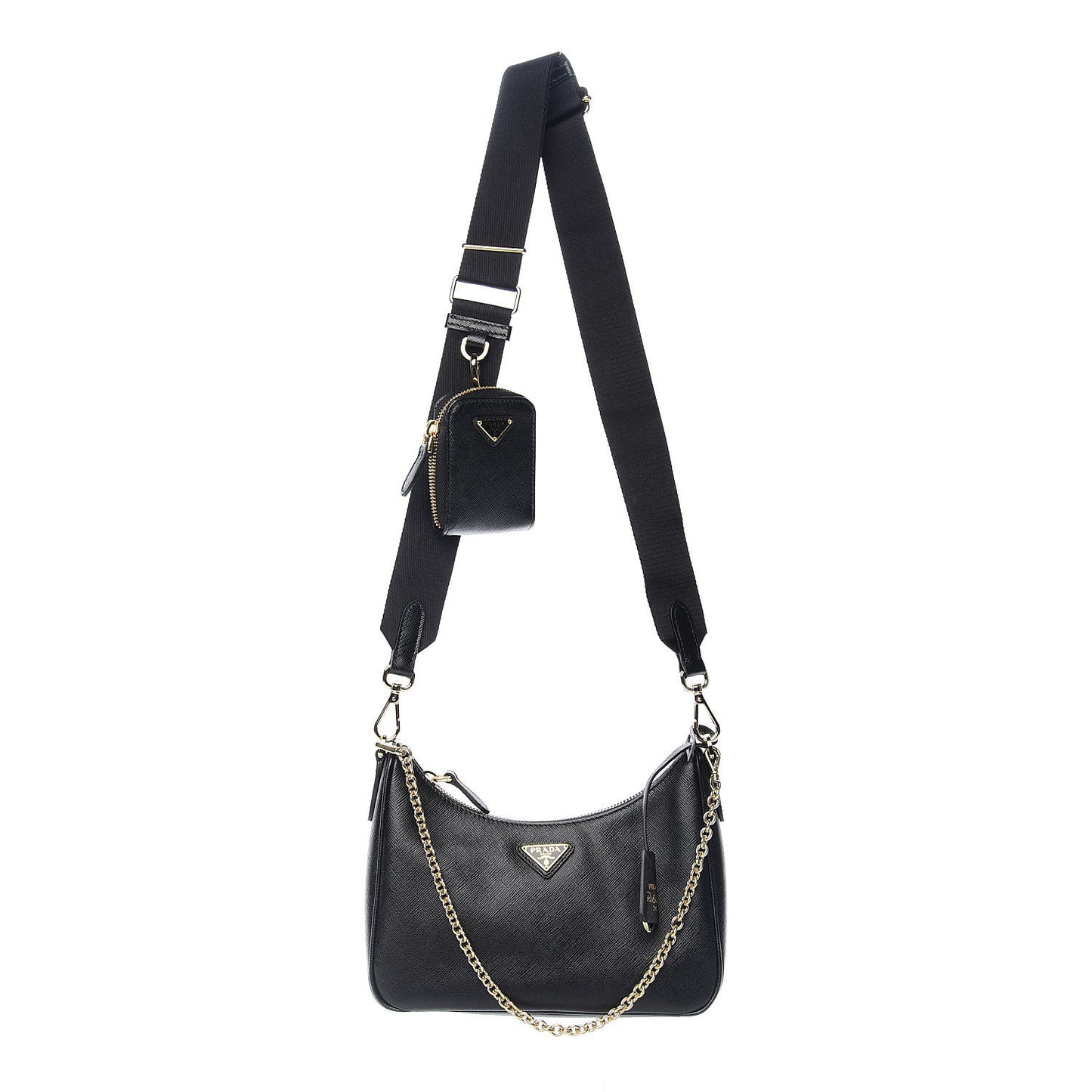 Saffiano Lux Re-Edition 2005 Shoulder Bag Black