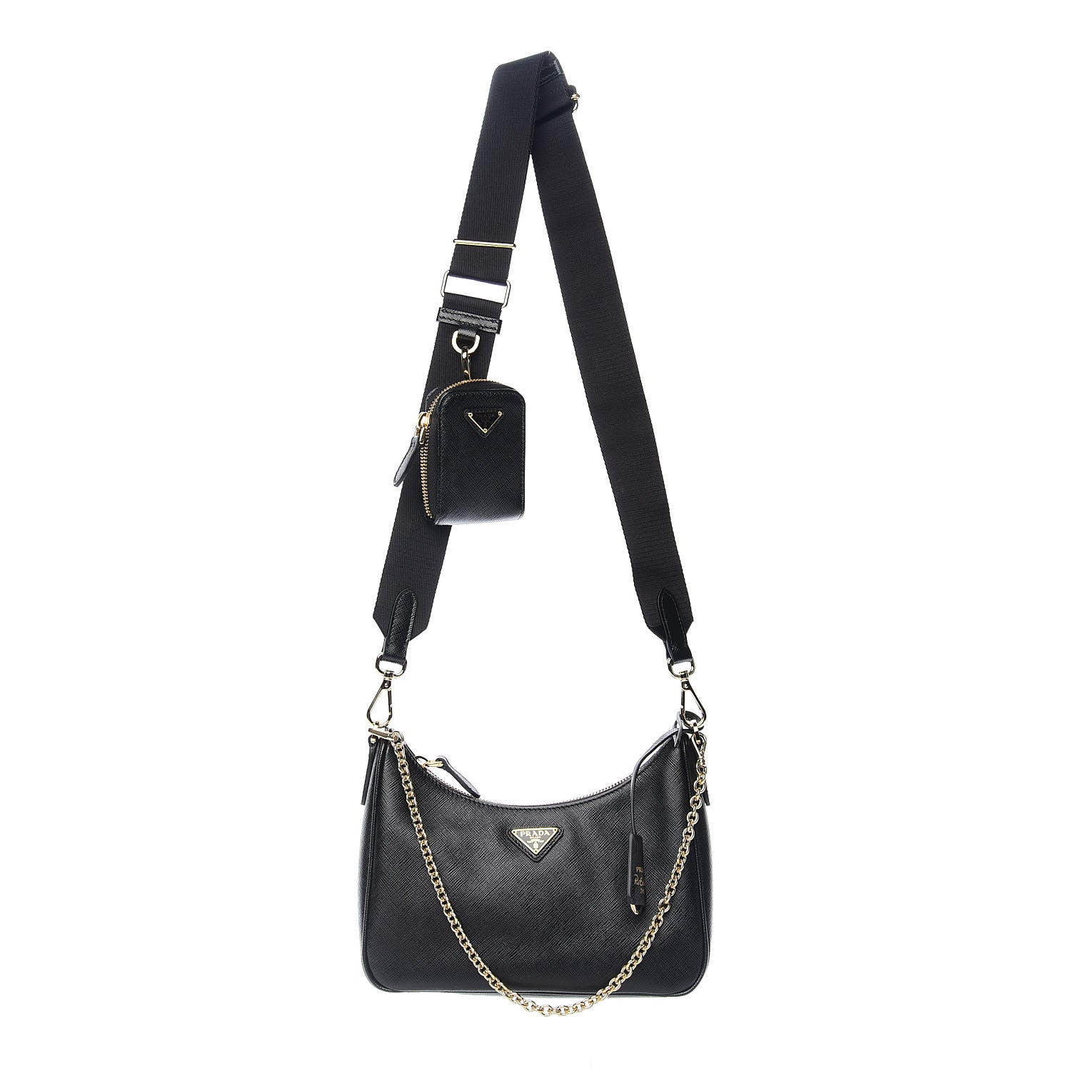 Prada Saffiano Lux Re-Edition 2005 Shoulder Bag Black 1 of 8