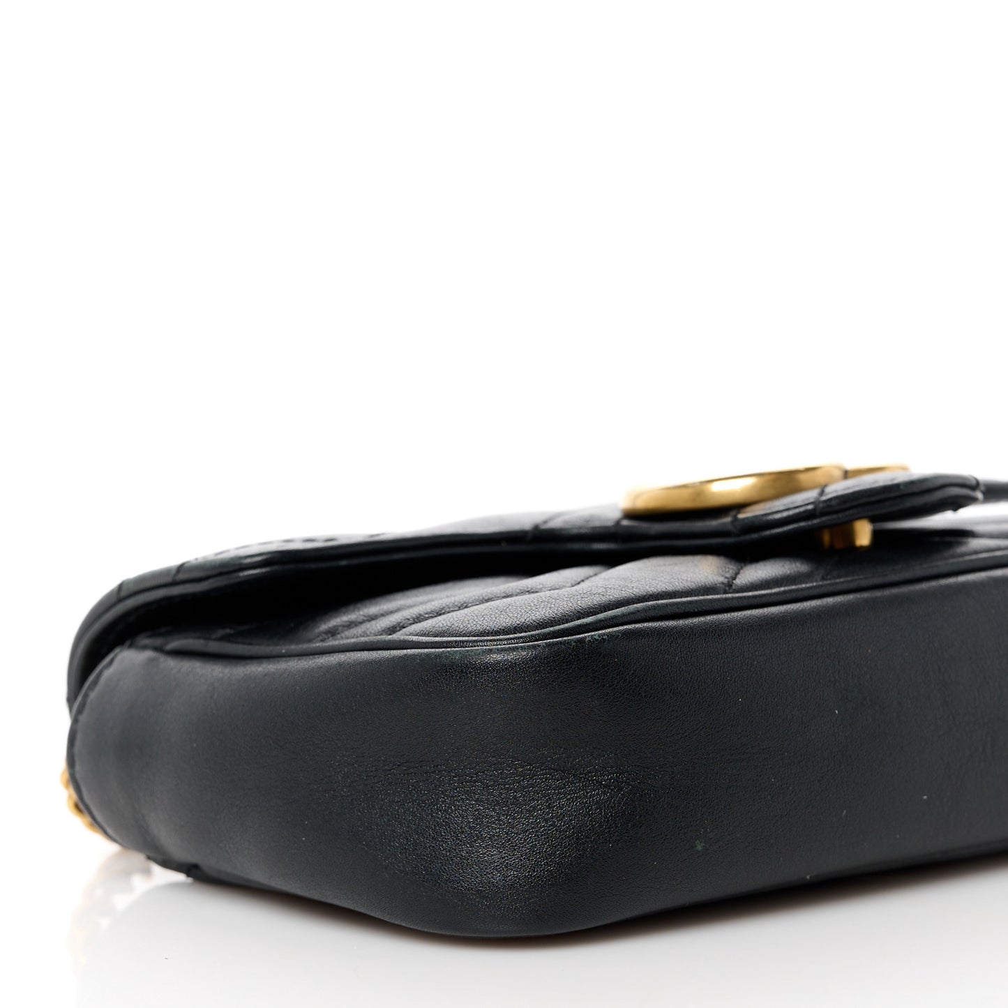 Calfskin Matelasse Super Mini GG Marmont Shoulder Bag Black