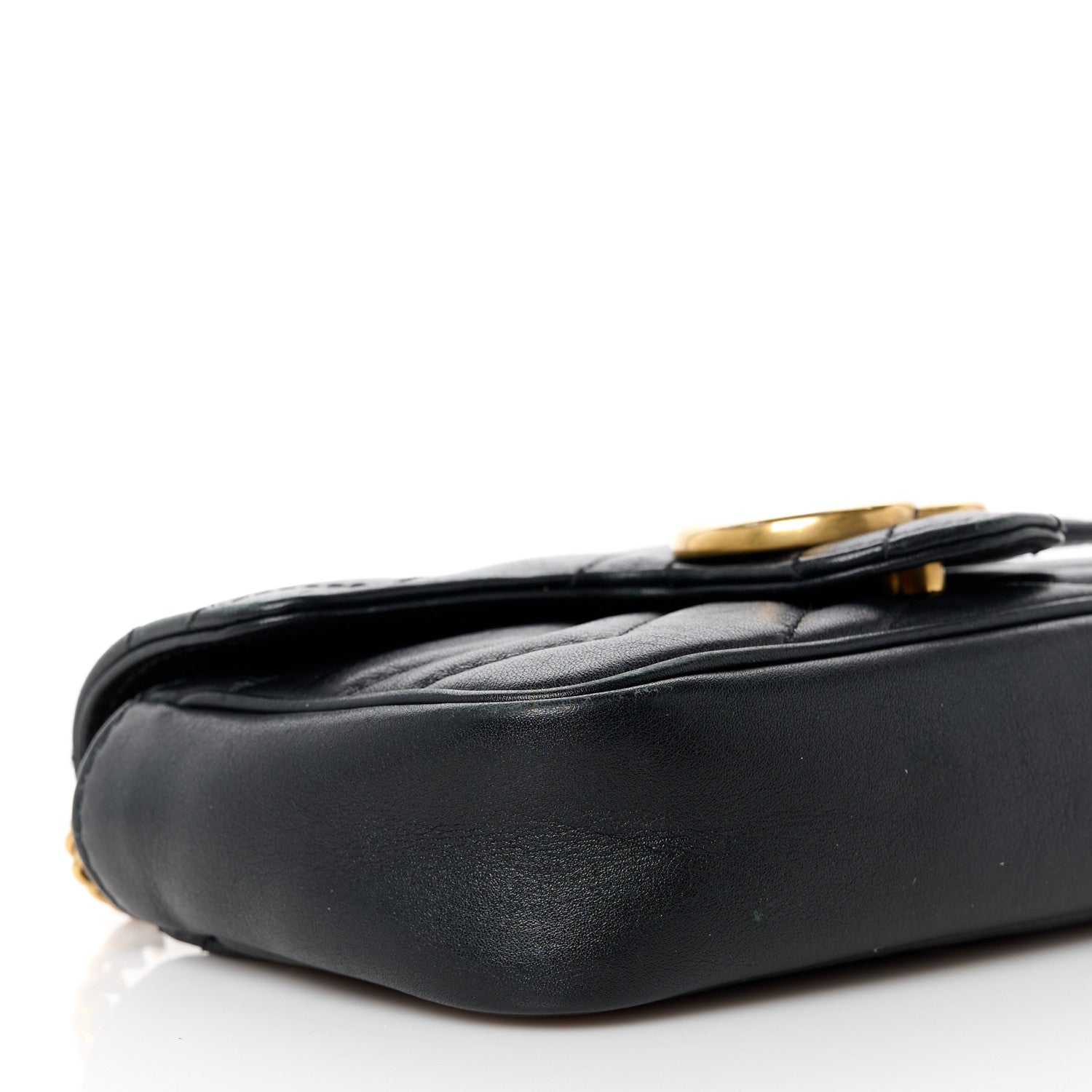 Gucci Calfskin Matelasse Super Mini GG Marmont Shoulder Bag Black 9 of 11