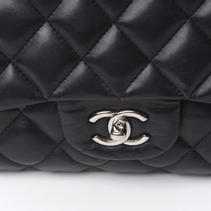 Chanel Lambskin Quilted Jumbo Single Flap Black 12 of 14