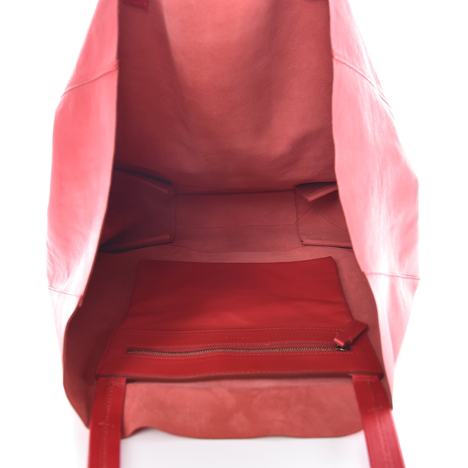 Celine Lambskin Horizontal Cabas Red 5 of 9