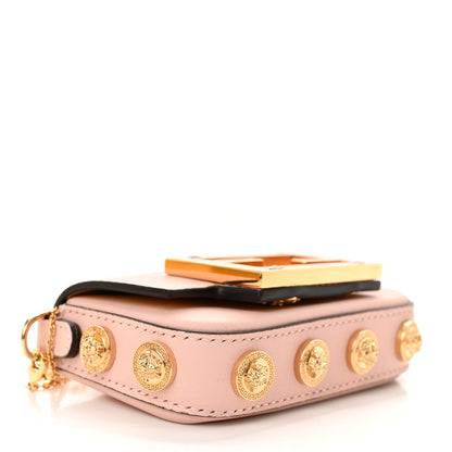 Fendi X VERSACE Vitello Seta Fendace Studded Nano Brooch Baguette Rosa Confetto 4 of 10