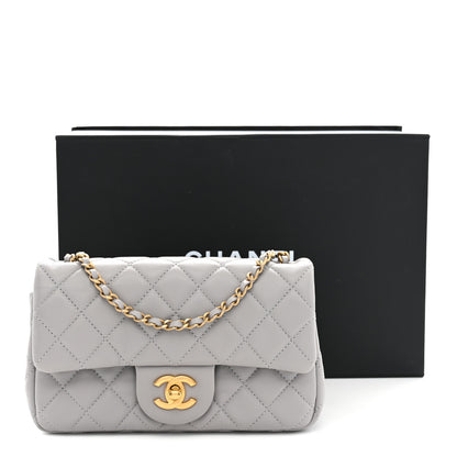 Chanel Lambskin Quilted Mini Rectangular Pearl Crush Flap Grey 12 of 12