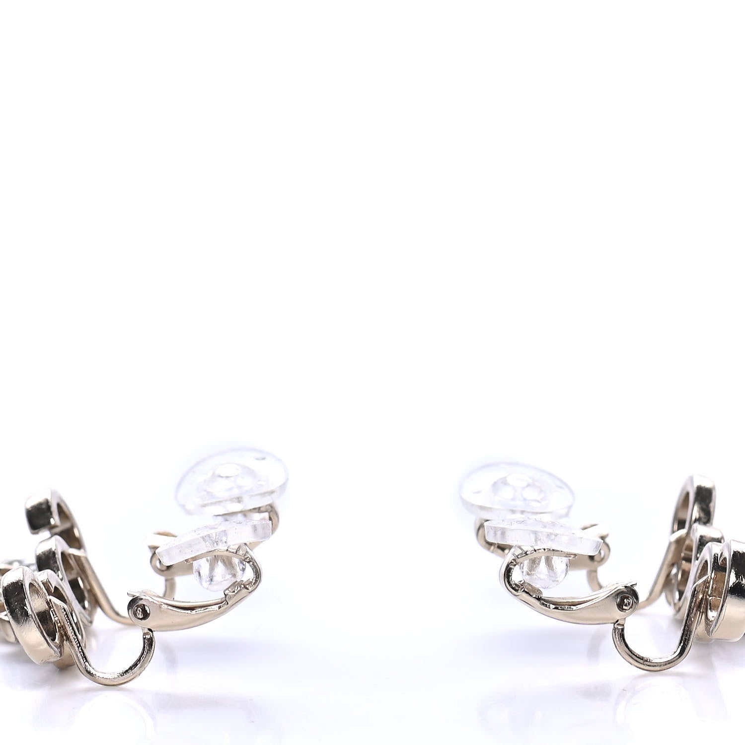 Chanel Metal Pearl CC Coco Climber Clip On Earrings Gold 3 of 4