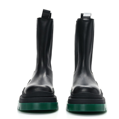 Bottega Veneta Calfskin The Tire Chelsea Boots 38 Black Green 2 of 7