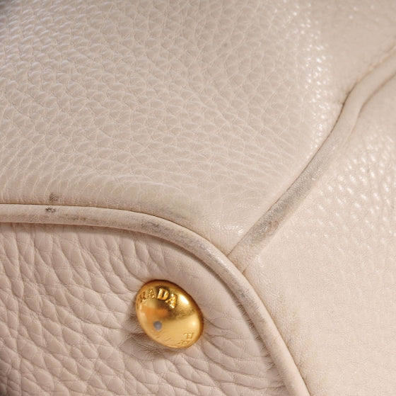 Prada Vitello Daino Large Double Zip Tote Talco 7 of 13