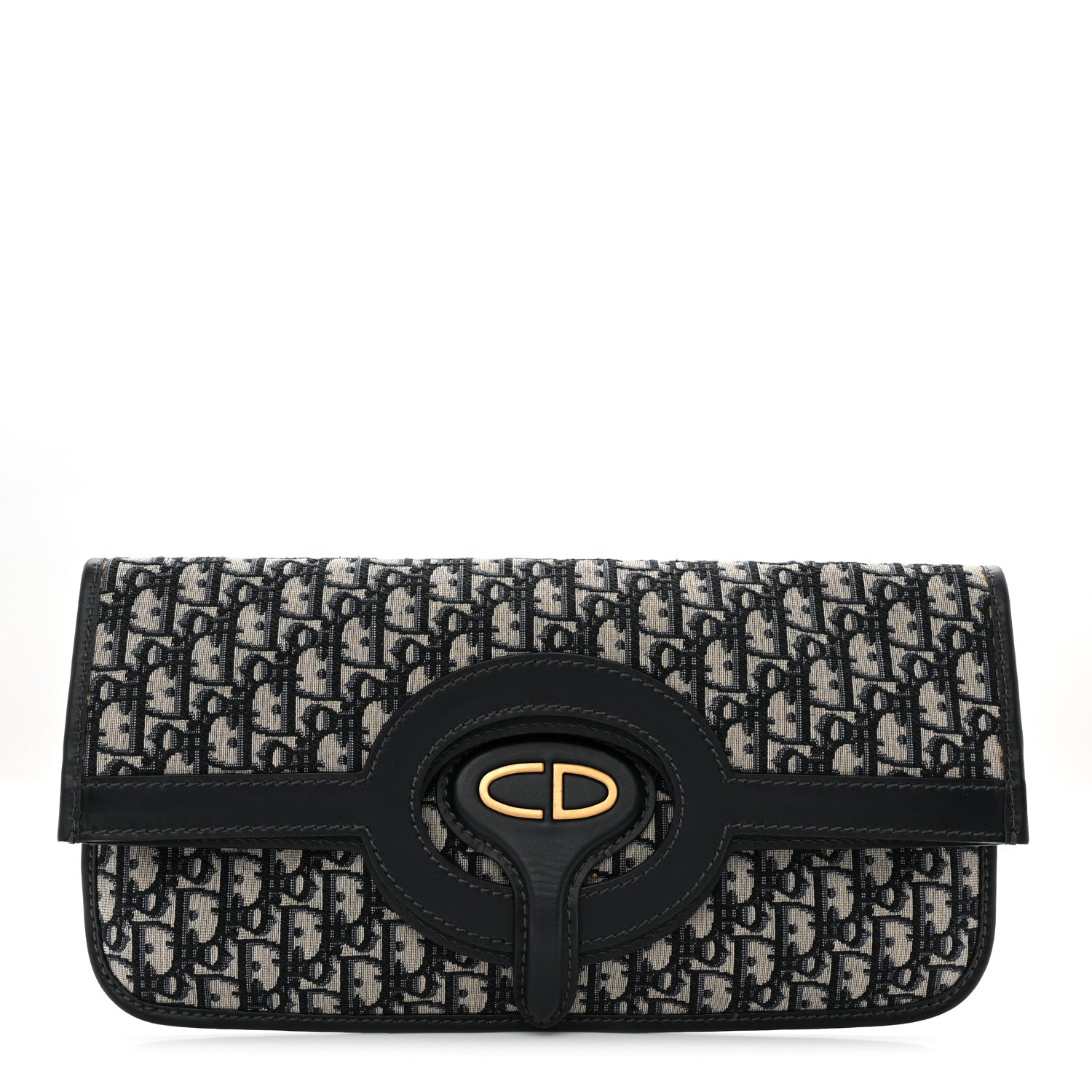 Christian Dior Oblique Fold Over Clutch Blue 1 of 10