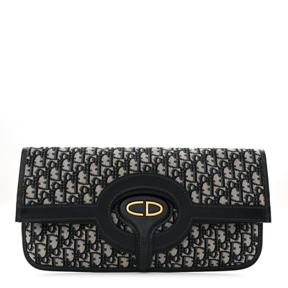 Christian Dior Oblique Fold Over Clutch Blue 1 of 10
