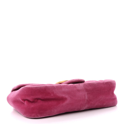 Gucci Velvet Matelasse Small GG Marmont Shoulder Bag Light Raspberry Rose 4 of 13