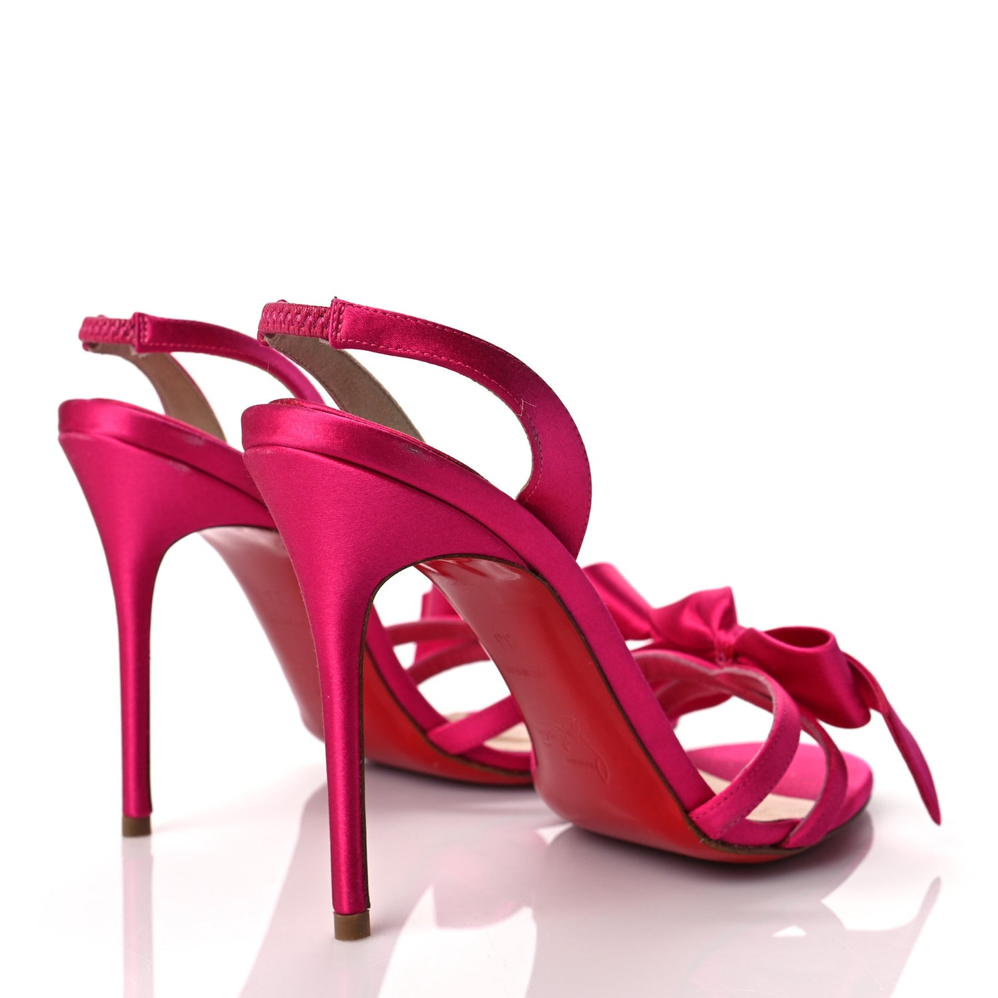 Satin Grusanda Bow Slingback Pumps 36 Fuchsia