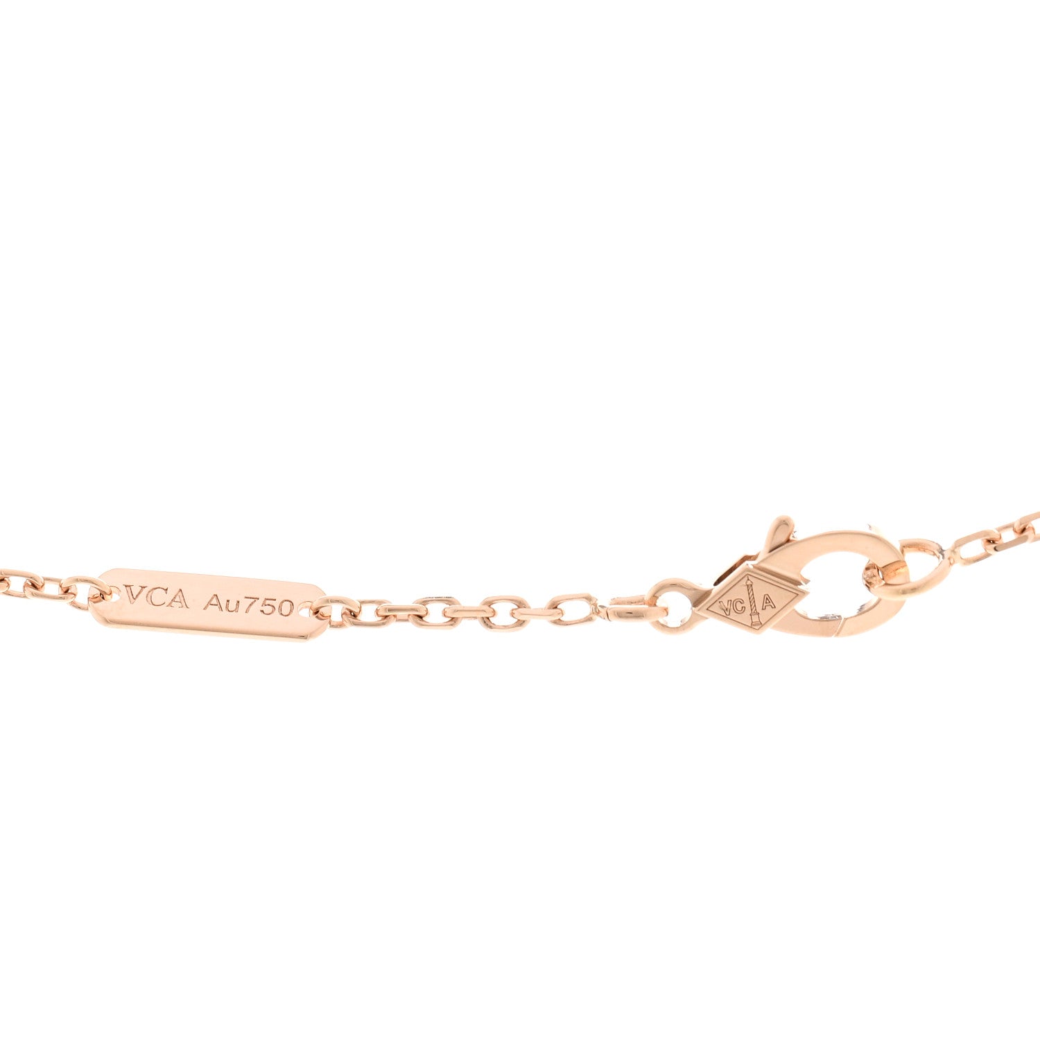 Van Cleef & Arpels 18K Rose Gold Diamond Mother of Pearl Two Butterfly Pendant Necklace 4 of 5