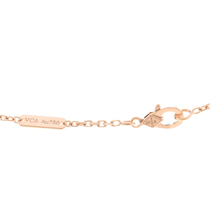 Van Cleef & Arpels 18K Rose Gold Diamond Mother of Pearl Two Butterfly Pendant Necklace 4 of 5