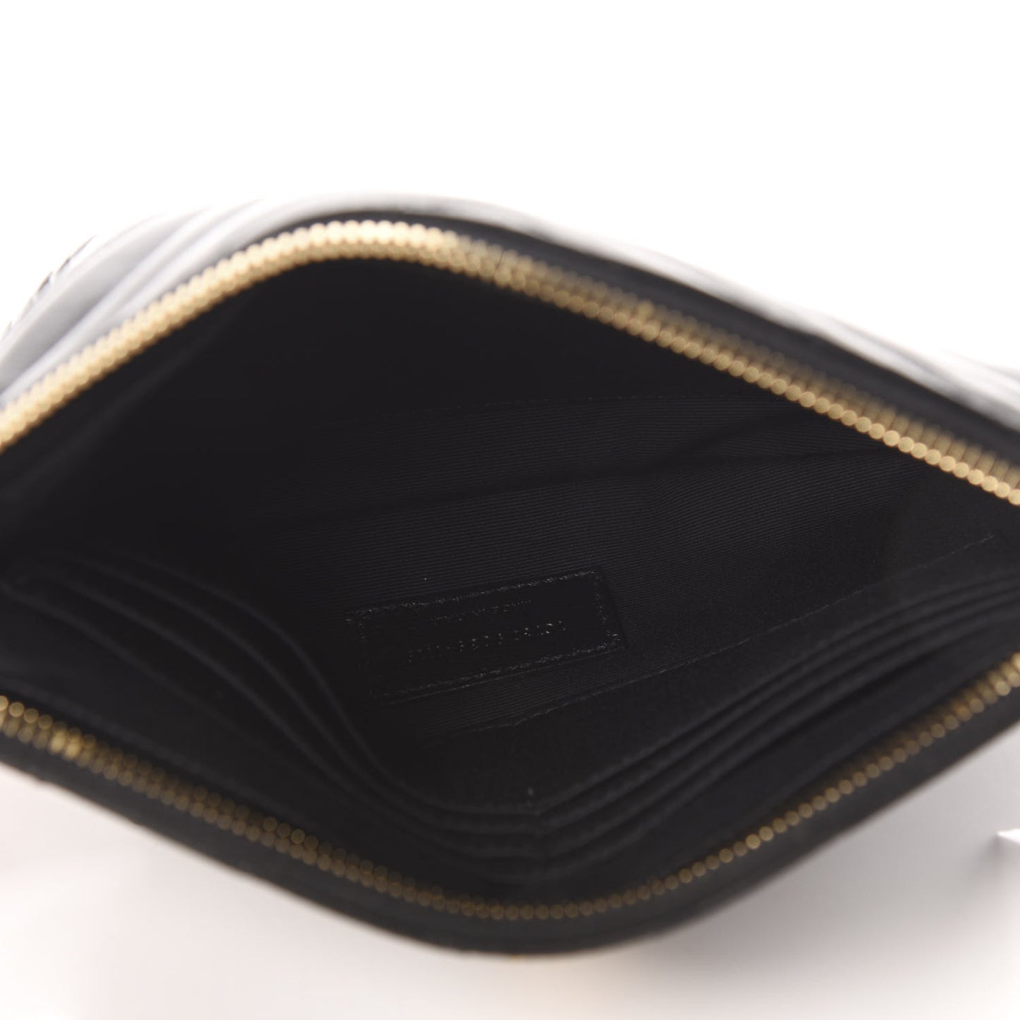 Calfskin Matelasse Chevron Monogram A5 Wristlet Black