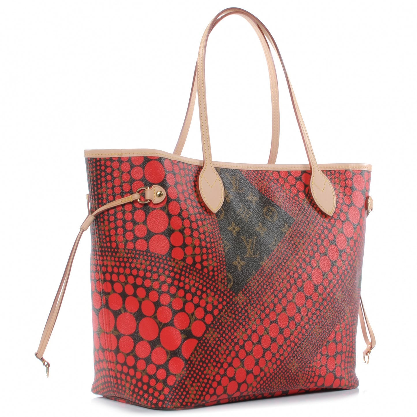 Monogram Kusama Waves Neverfull MM Red